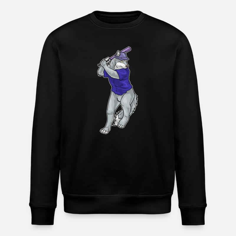 Wolf Baseball Baseballschläger - Stanley/Stella Unisex Bio-Sweatshirt ROLLER - Schwarz