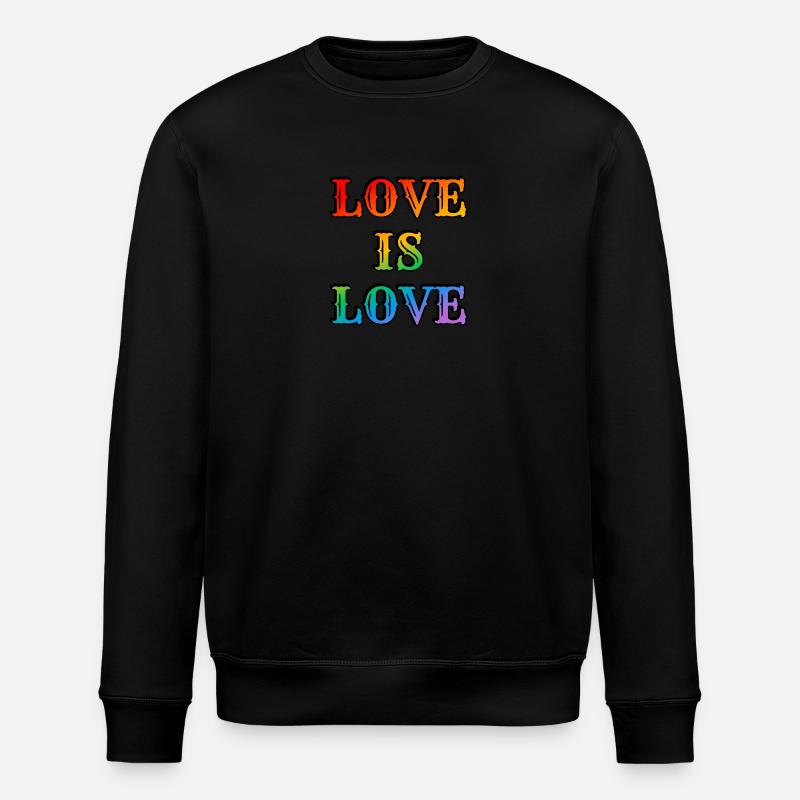 Regenbogen-Liebe ist Liebe - Stanley/Stella Unisex Bio-Sweatshirt ROLLER - Schwarz