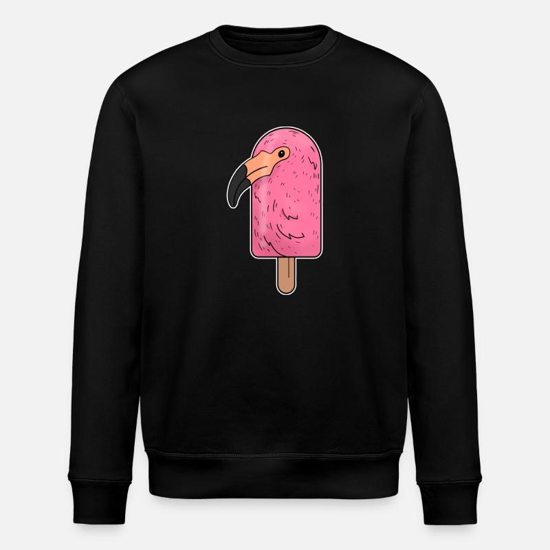 Flamingo Head Popsicle - Stanley/Stella ROLLER Unisex Organic Sweatshirt - black