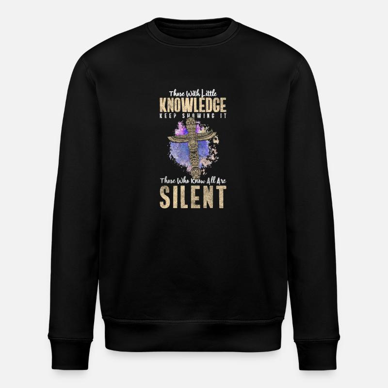 Native Chieftain Icons - Stanley/Stella ROLLER Unisex Organic Sweatshirt - black