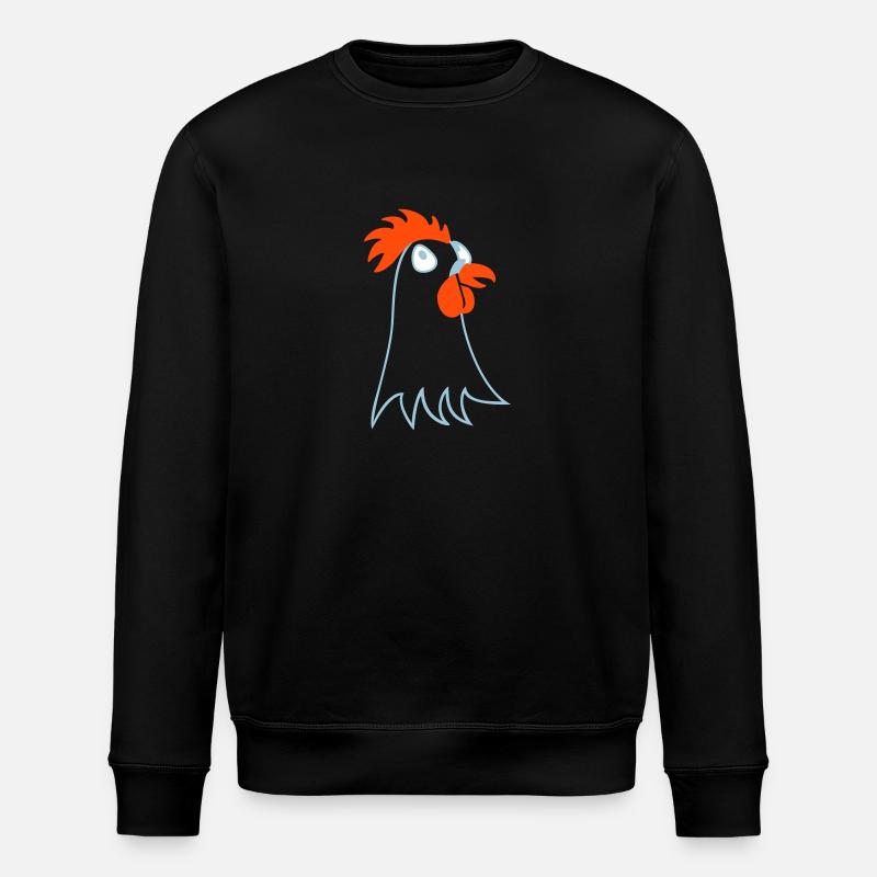 Henne / hen (Kopf, 3c) - Stanley/Stella Unisex Bio-Sweatshirt ROLLER - Schwarz
