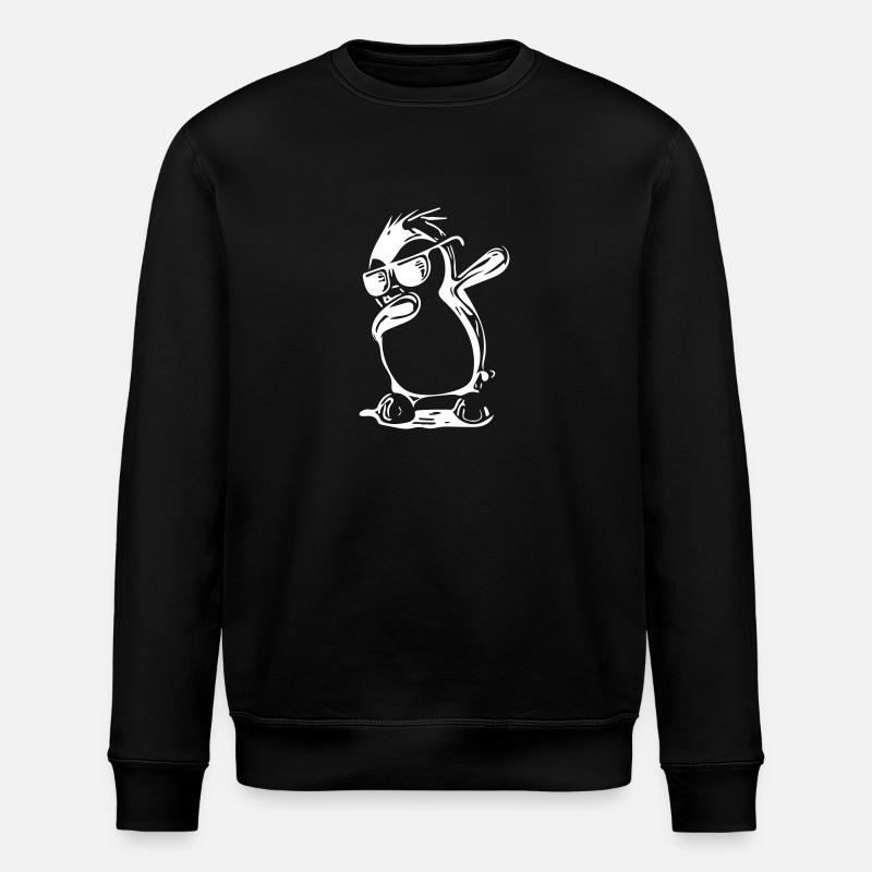 Cute Dabbing Penguin - Stanley/Stella Unisex Bio-Sweatshirt ROLLER - Schwarz