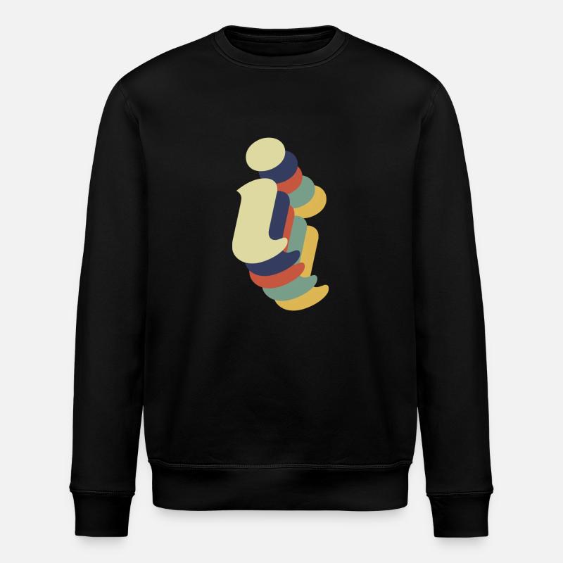 Retro-Buchstabe I - Stanley/Stella Unisex Bio-Sweatshirt ROLLER - Schwarz