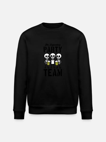 Skeleton Beer Party Team - Stanley/Stella ROLLER Unisex Organic Sweatshirt - black