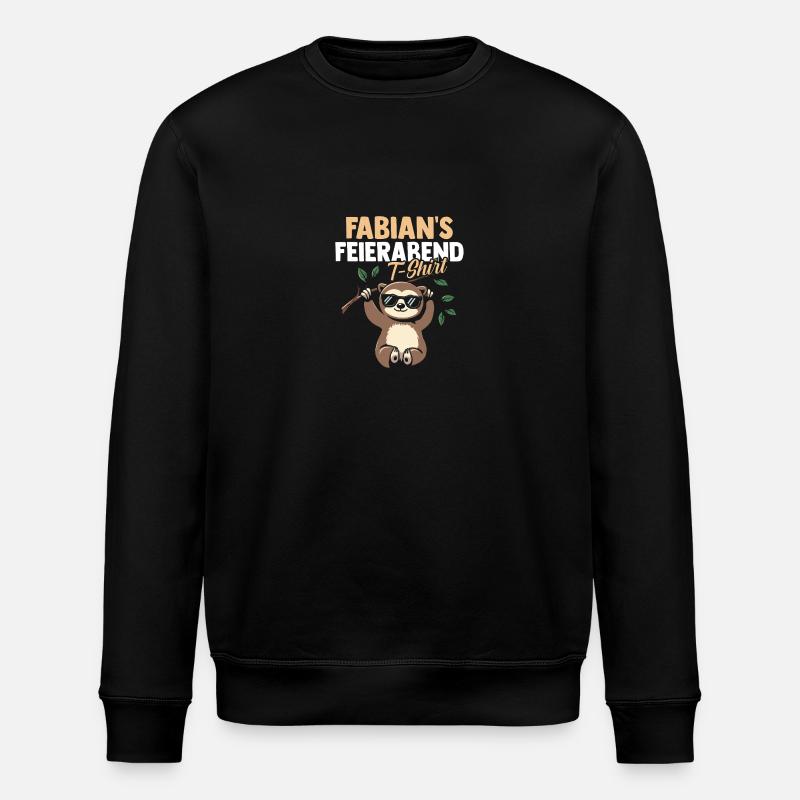 Sloth Fabian - Stanley/Stella ROLLER Unisex Organic Sweatshirt - black
