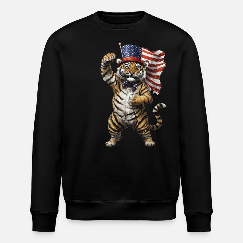 Tiger - Stanley/Stella Unisex Bio-Sweatshirt ROLLER - Schwarz