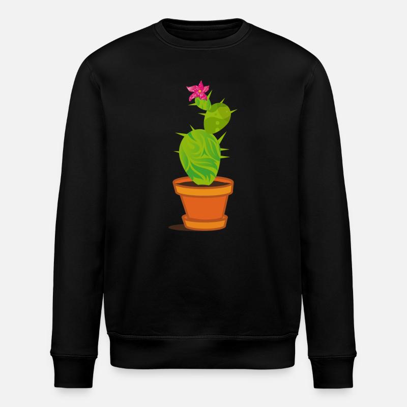 A cactus with blossom - Stanley/Stella ROLLER Unisex Organic Sweatshirt - black