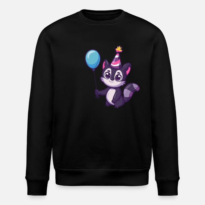 Skunk Birthday Comic Cute - Stanley/Stella ROLLER Unisex Organic Sweatshirt - black