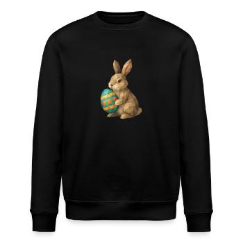 Geometrischer Osterhase - Stanley/Stella Unisex Bio-Sweatshirt ROLLER - Schwarz - Vorne - Nik (191cm)