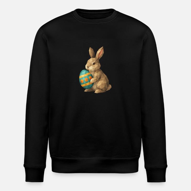 Geometric Easter Bunny - Stanley/Stella ROLLER Unisex Organic Sweatshirt - black