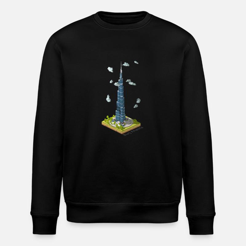 Geometric low poly Burj Khalifa - Stanley/Stella ROLLER Unisex Organic Sweatshirt - black