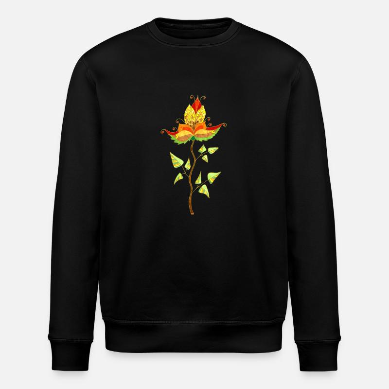 Flower - Stanley/Stella ROLLER Unisex Organic Sweatshirt - black