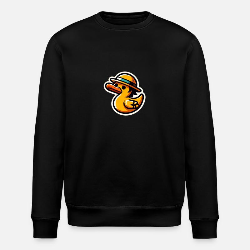 Duck with hat - Stanley/Stella ROLLER Unisex Organic Sweatshirt - black