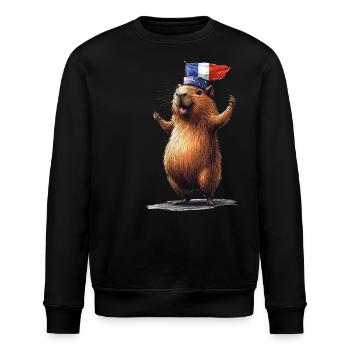 Wasserschwein - Stanley/Stella Unisex Bio-Sweatshirt ROLLER - Schwarz - Vorne - Nik (191cm)