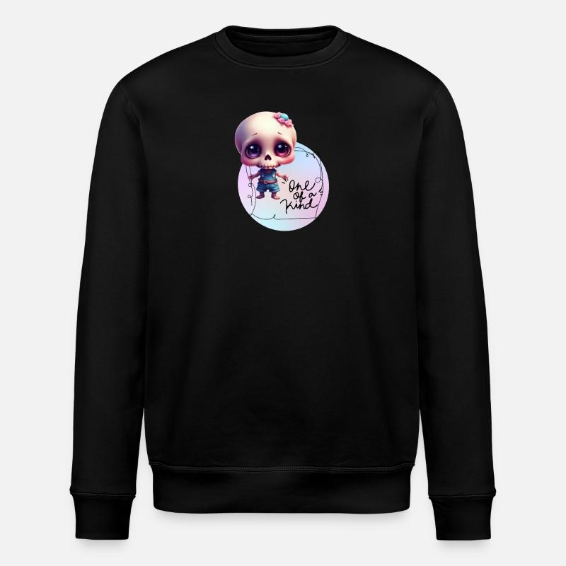 Skelettchen "Einzigartig"  - Stanley/Stella Unisex Bio-Sweatshirt ROLLER - Schwarz