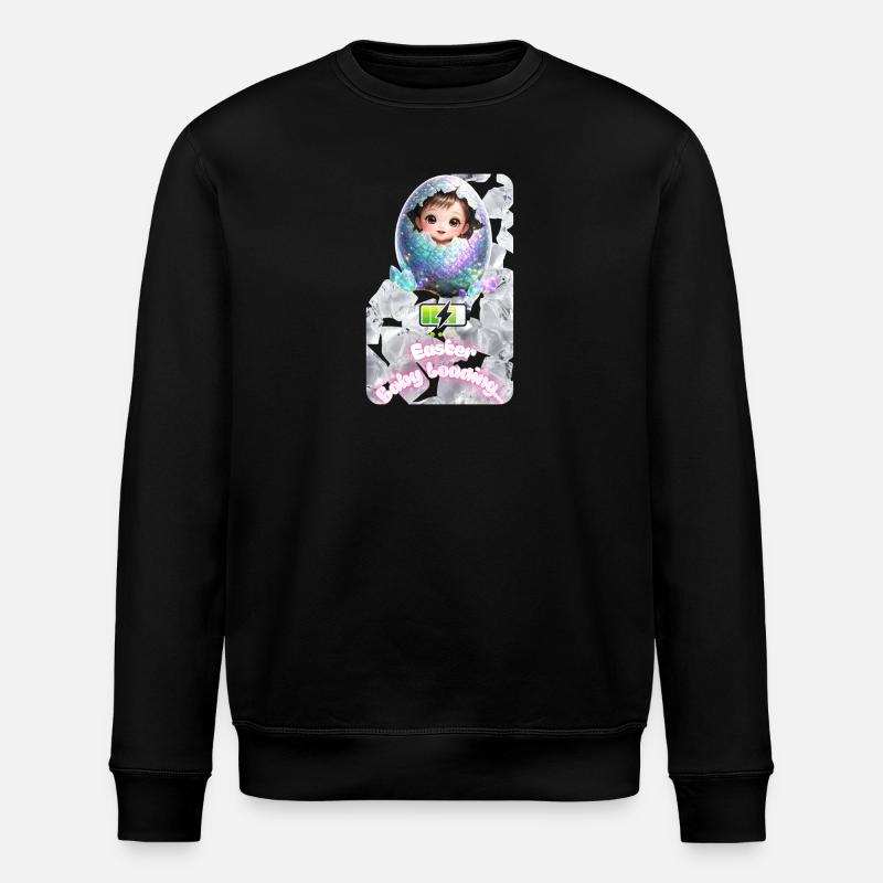 Osterknospe Baby-Ei Explosion - Stanley/Stella Unisex Bio-Sweatshirt ROLLER - Schwarz