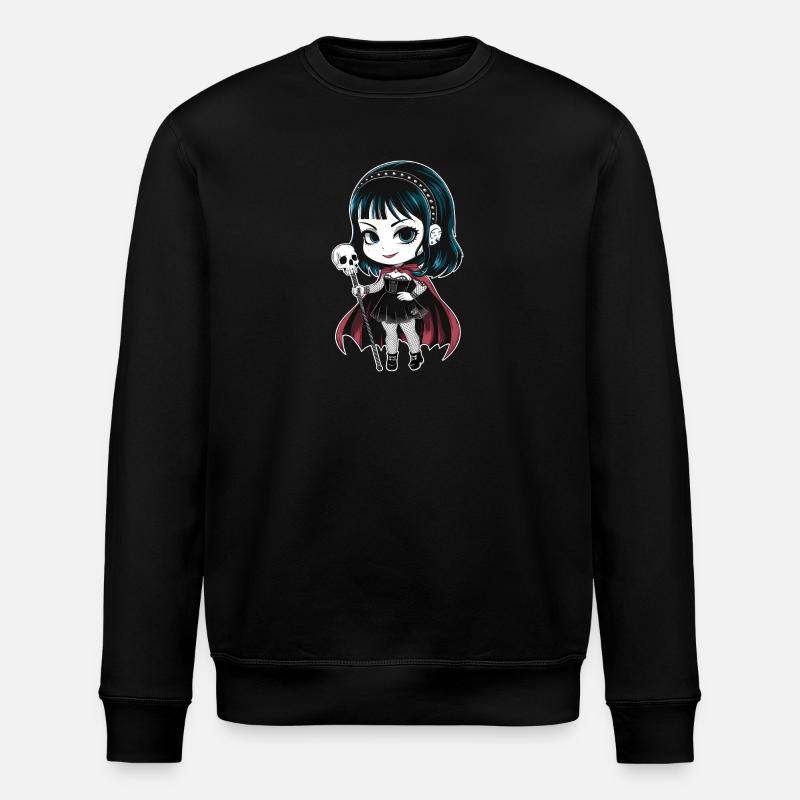 Chibi Goth Girl - Stanley/Stella ROLLER Unisex Organic Sweatshirt - black