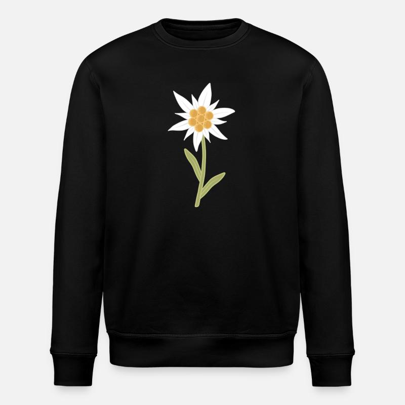 Edelweiß-Blüte - Stanley/Stella Unisex Bio-Sweatshirt ROLLER - Schwarz