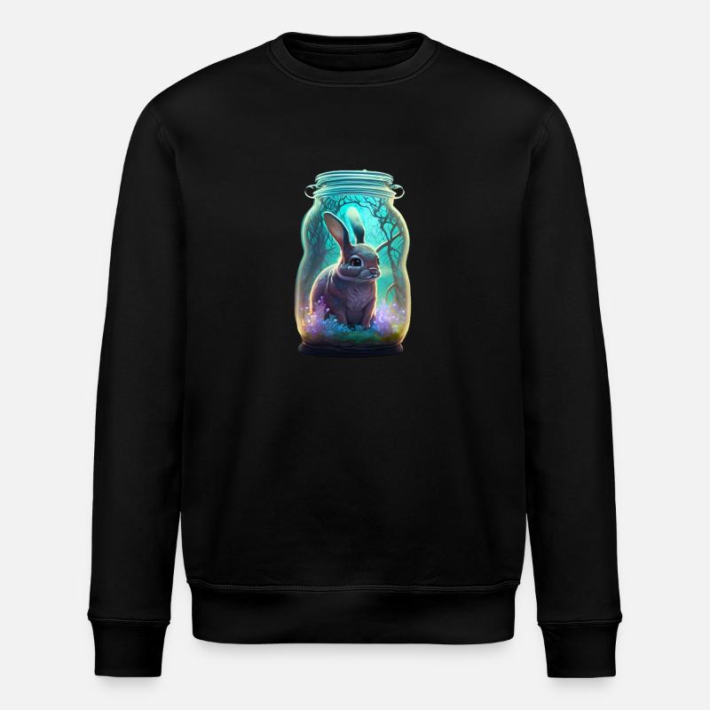 Un lapin dans un bocal - Sweat bio ROLLER Stanley/Stella Unisexe - noir