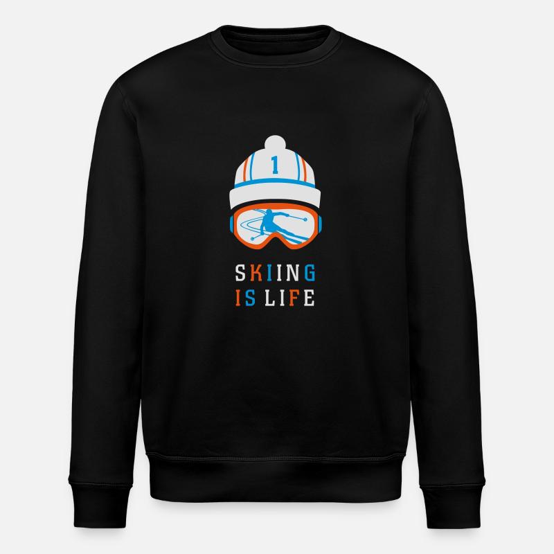 SKIING IS LIFE - Stanley/Stella Unisex Bio-Sweatshirt ROLLER - Schwarz