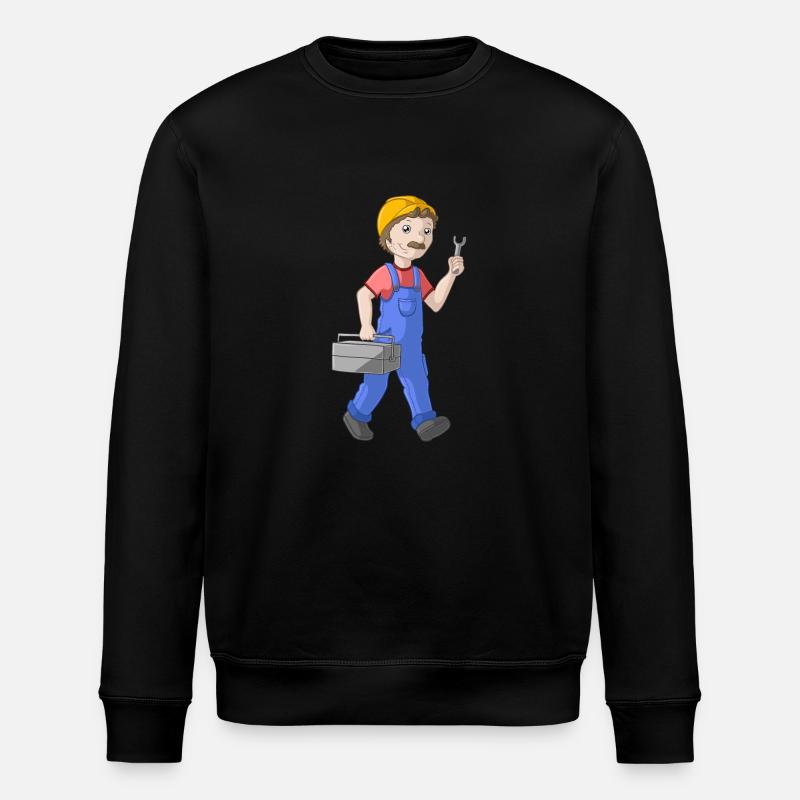 Comic Handwerker - Stanley/Stella Unisex Bio-Sweatshirt ROLLER - Schwarz
