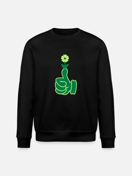green thumb / Grüner Daumen (2c) - Stanley/Stella ROLLER Unisex Organic Sweatshirt - black