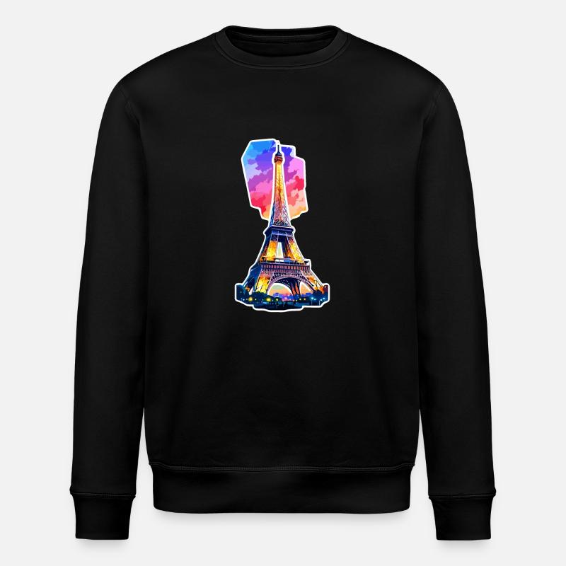 Eiffel Tower #4 - Stanley/Stella ROLLER Unisex Organic Sweatshirt - black