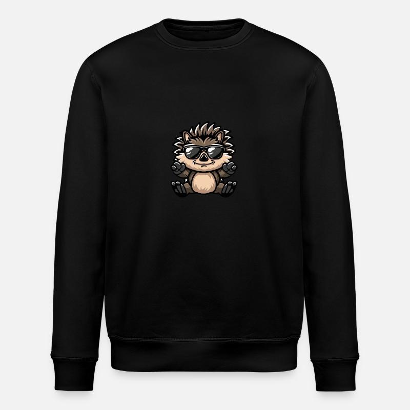 Igel Cool Tier - Stanley/Stella Unisex Bio-Sweatshirt ROLLER - Schwarz
