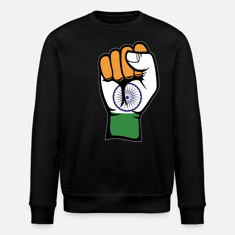 Poing du drapeau de l’Inde - Sweat bio ROLLER Stanley/Stella Unisexe - noir