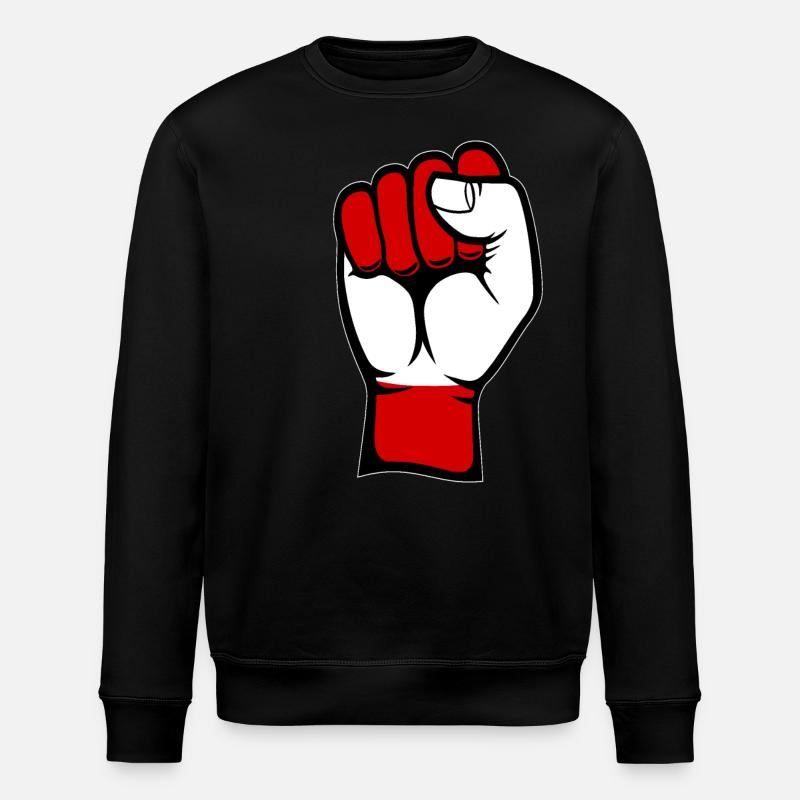Österreich Flagge Faust - Stanley/Stella Unisex Bio-Sweatshirt ROLLER - Schwarz