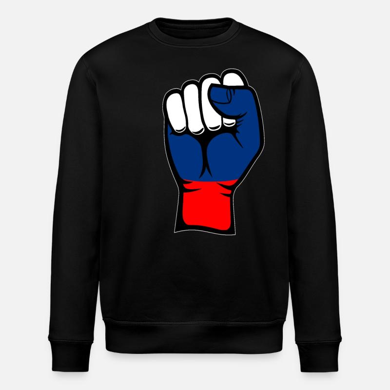 Russland Flagge Faust - Stanley/Stella Unisex Bio-Sweatshirt ROLLER - Schwarz