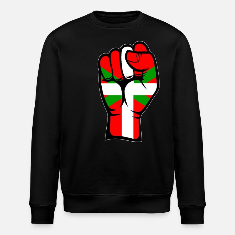 Baskische Flagge Faust - Stanley/Stella Unisex Bio-Sweatshirt ROLLER - Schwarz