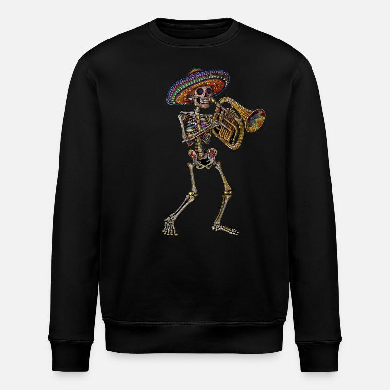 Tuba Mexican Skeleton - Stanley/Stella ROLLER Unisex Organic Sweatshirt - black