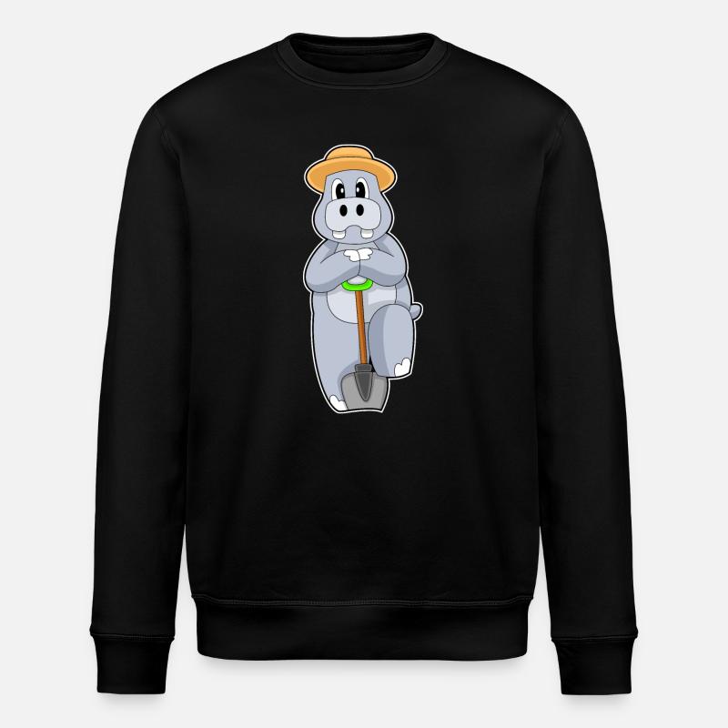 Pelle fermière hippopotame - Sweat bio ROLLER Stanley/Stella Unisexe - noir