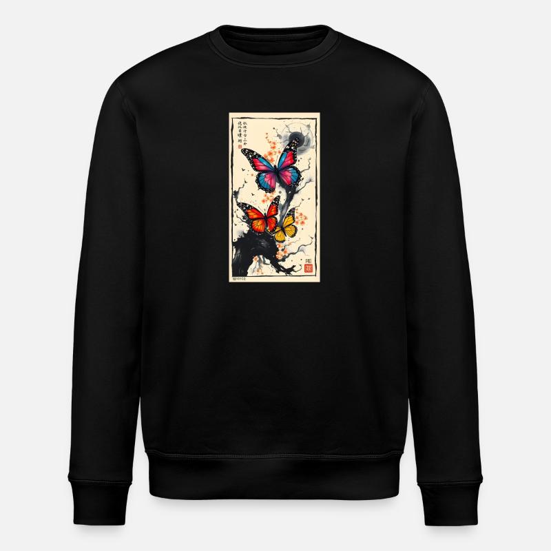 Butterfly - Stanley/Stella Unisex Bio-Sweatshirt ROLLER - Schwarz