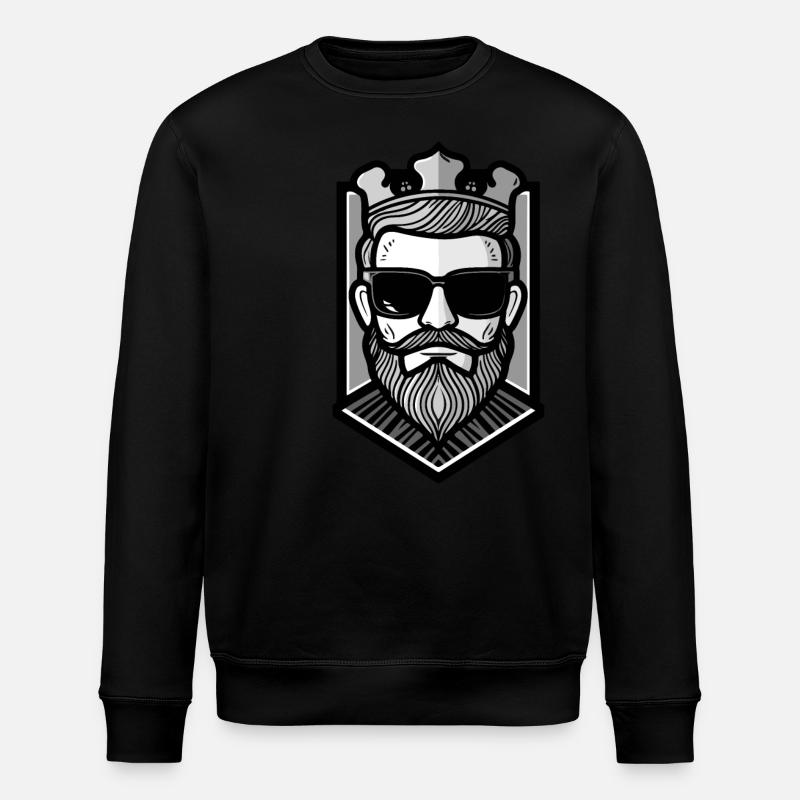King Crown Hipster Cool Party - Stanley/Stella ROLLER Unisex Organic Sweatshirt - black