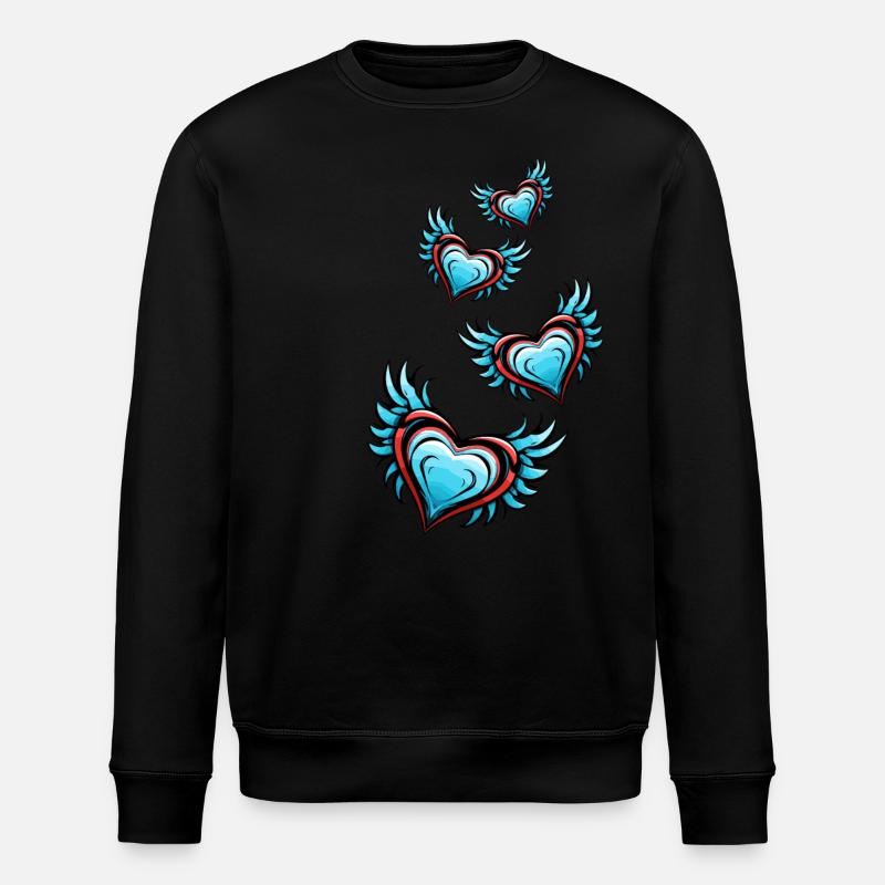 Ailes de cœur - Sweat bio ROLLER Stanley/Stella Unisexe - noir