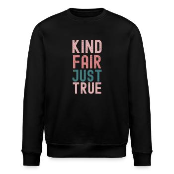 Positive Affirmationen in Pastellfarben - Stanley/Stella Unisex Bio-Sweatshirt ROLLER - Schwarz - Vorne - Nik (191cm)