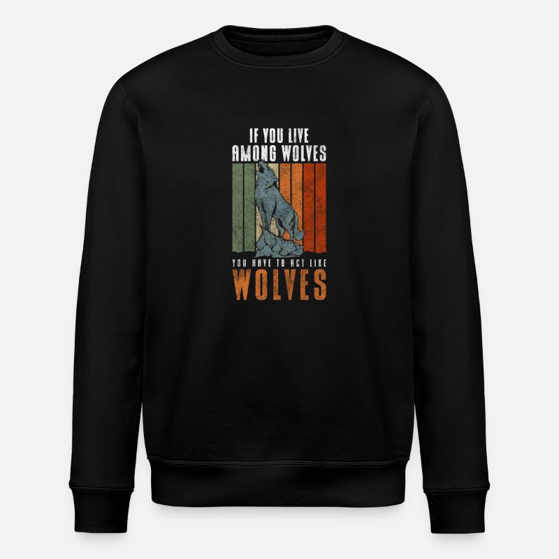 Wolfrudel Wolfshund - Stanley/Stella Unisex Bio-Sweatshirt ROLLER - Schwarz