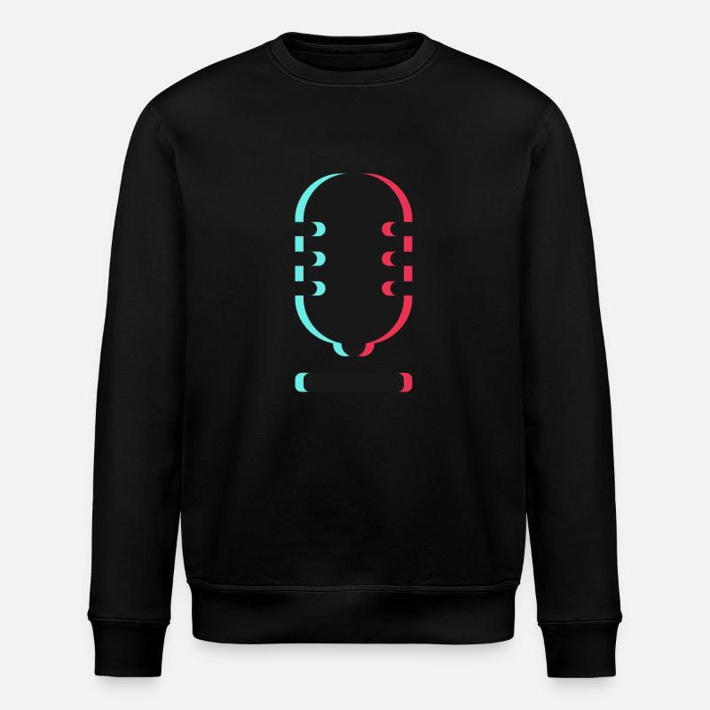 Microphone Logo - Stanley/Stella ROLLER Unisex Organic Sweatshirt - black