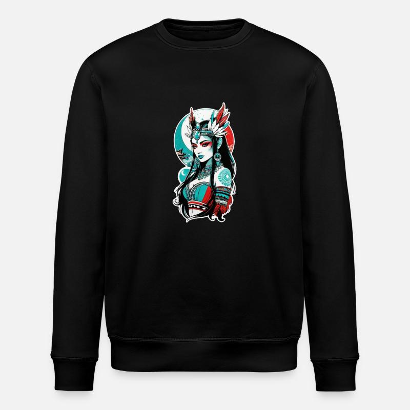 Indische Prinzessin - Aztek - Stanley/Stella Unisex Bio-Sweatshirt ROLLER - Schwarz