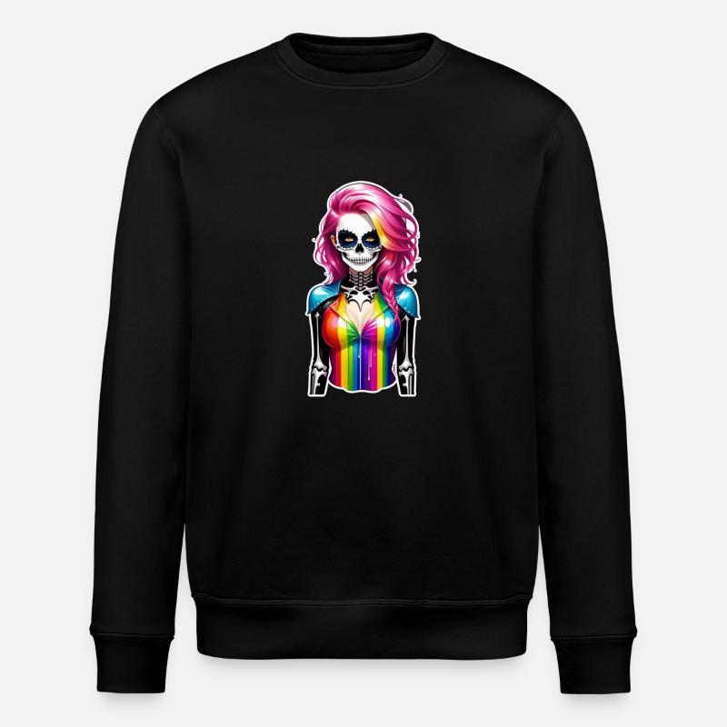 Halloween - Rock & Regenbogen - Stanley/Stella Unisex Bio-Sweatshirt ROLLER - Schwarz