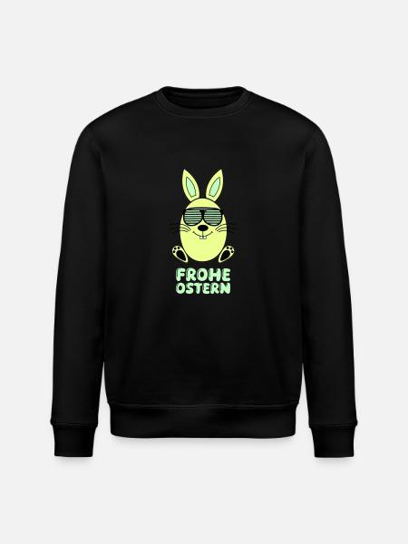 frohe ostern hase - Stanley/Stella Unisex Bio-Sweatshirt ROLLER - Schwarz