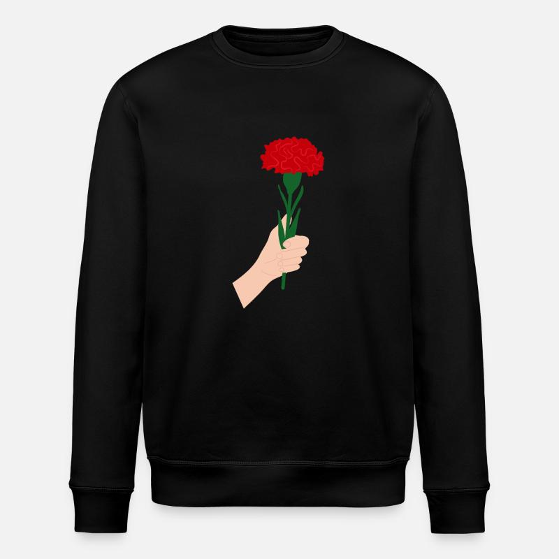 Pour vous- Fleur d’œillet rouge1 - Sweat bio ROLLER Stanley/Stella Unisexe - noir