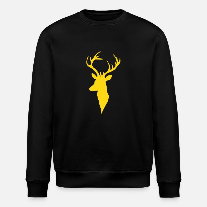 Deer head - Stanley/Stella ROLLER Unisex Organic Sweatshirt - black