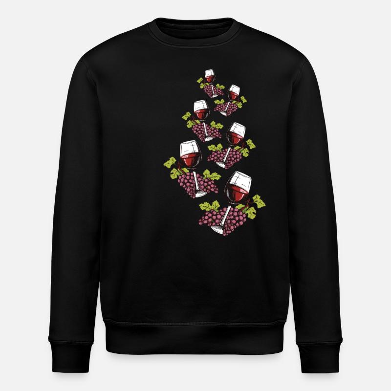 Weinglas Trauben Wein - Stanley/Stella Unisex Bio-Sweatshirt ROLLER - Schwarz