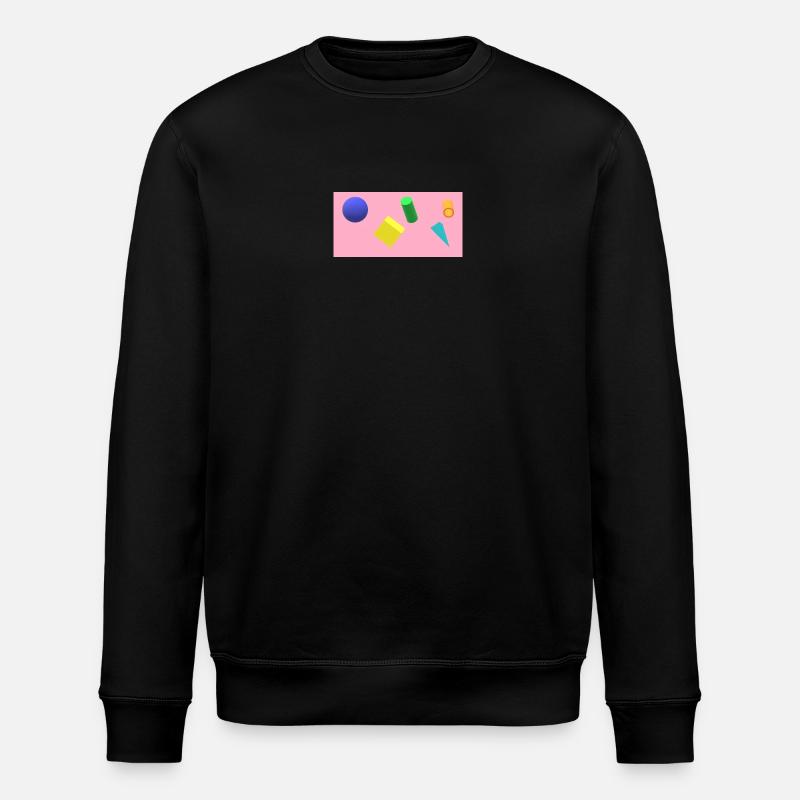 Vibrant Geometric Shape Composition - Stanley/Stella ROLLER Unisex Organic Sweatshirt - black