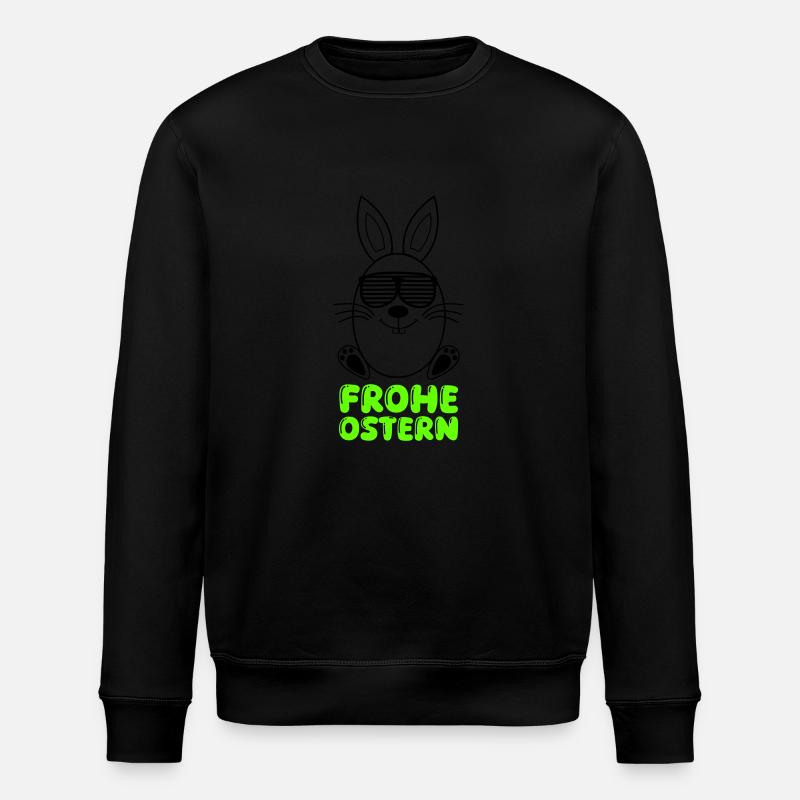 frohe ostern - Stanley/Stella Unisex Bio-Sweatshirt ROLLER - Schwarz