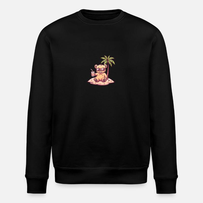 Bär Insel Sommer Palme - Stanley/Stella Unisex Bio-Sweatshirt ROLLER - Schwarz