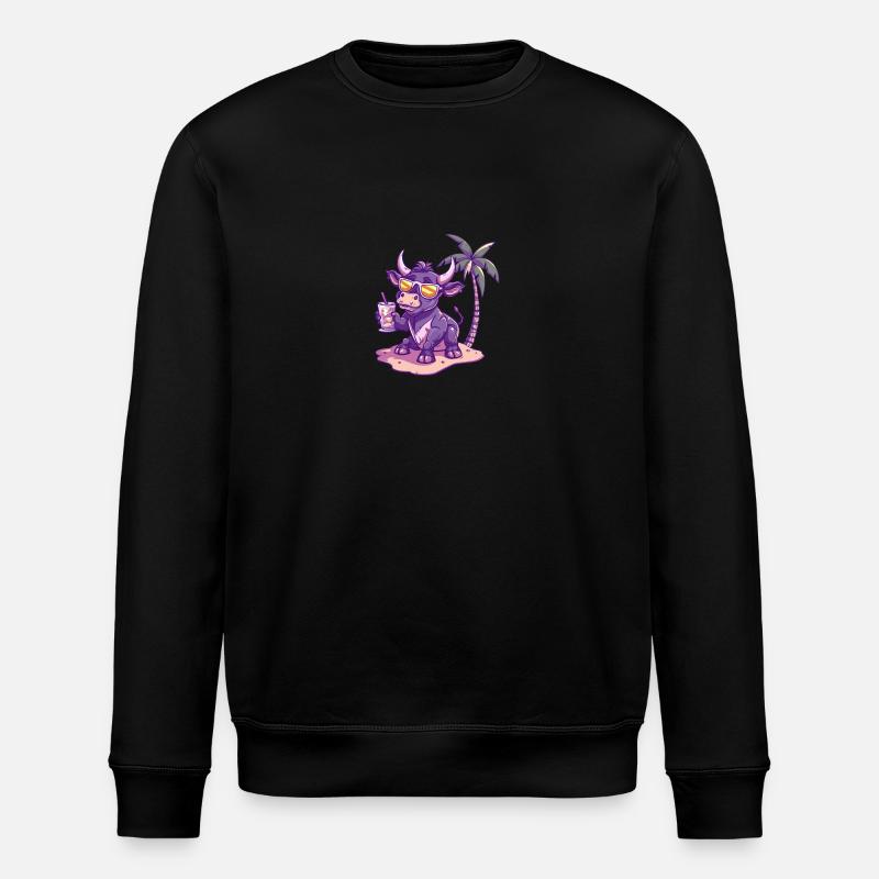 Taurus Island Summer Palm - Stanley/Stella ROLLER Unisex Organic Sweatshirt - black